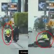 VIDEO: Motociclista embiste a agente de tránsito y lo derriba para evitar revisión en Puebla