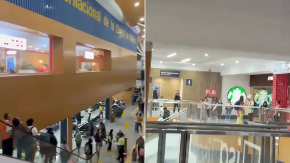 Usuarios captaron en video escurrimientos y encharcamientos dentro del aeropuerto capitalino. / RS