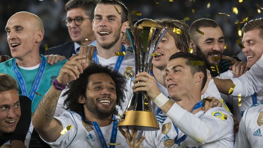 Marcelo y Cristiano Ronaldo en celebración con Real Madrid tras coronarse en el Mundial de Clubes 2017 | MEXSPORT
