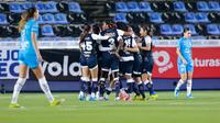 Jugadoras de Pachuca en celebración ante Rayadas de Monterrey en la Semifinal del Clausura 2026 de la Liga MX Femenil | MEXSPORT