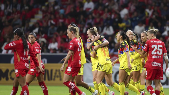 Jugadoras de América en celebración contra Toluca en la Semifinal del Clausura 2026 de la Liga MX Femenil | IMAGO 7