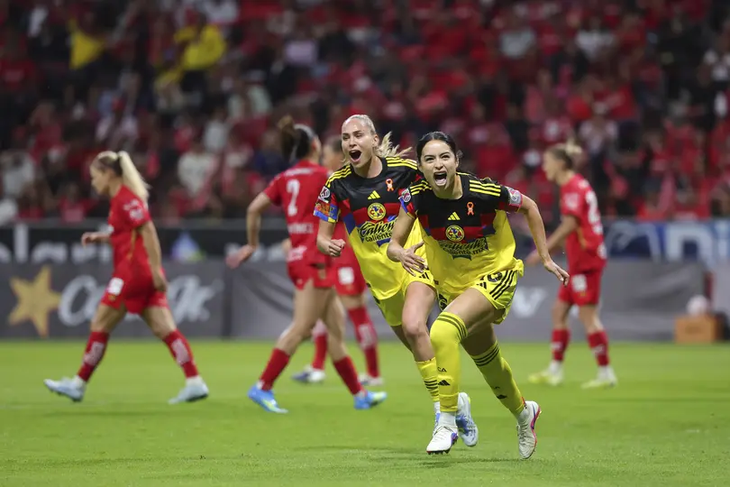 Jugadoras de América en celebración contra Toluca en la Semifinal del Clausura 2026 de la Liga MX Femenil | IMAGO 7