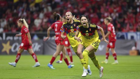 Jugadoras de América en celebración contra Toluca en la Semifinal del Clausura 2026 de la Liga MX Femenil | IMAGO 7