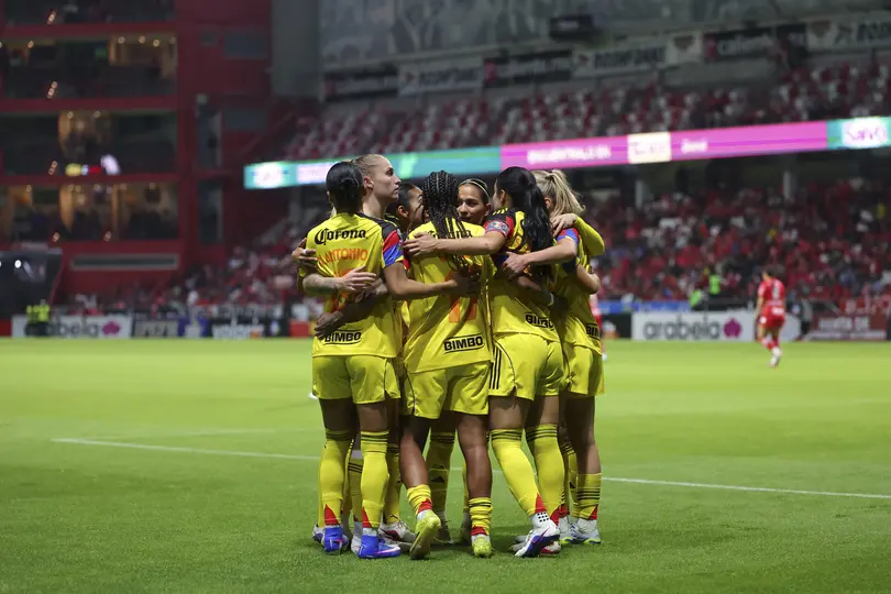 Jugadoras de América en celebración contra Toluca en la Semifinal del Clausura 2026 de la Liga MX Femenil | IMAGO 7