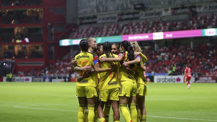 Jugadoras de América en celebración contra Toluca en la Semifinal del Clausura 2026 de la Liga MX Femenil | IMAGO 7