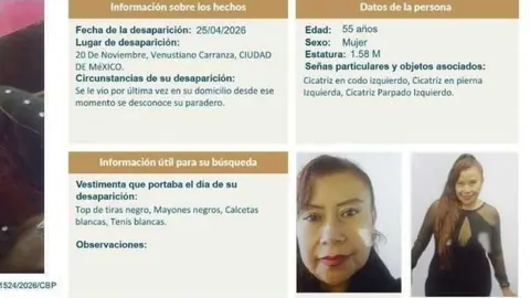 La desaparición de María Teresa Molina Hernández continúa bajo investigación de la FGJCDMX./ Fiscalía CDMX