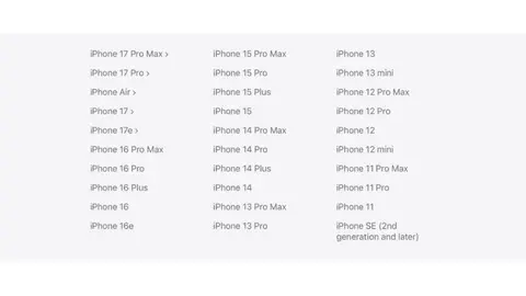 Millones de usuarios podrán actualizar sus dispositivos a iOS 27 cuando la versión final sea liberada en septiembre de 2026./ Apple