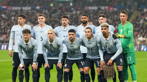 Selección de Uruguay previo a un partido | AP