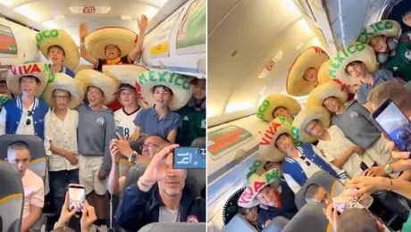 Niños austriacos emocionan al cantar “Cielito Lindo” en un avión rumbo a México; el video se vuelve viral