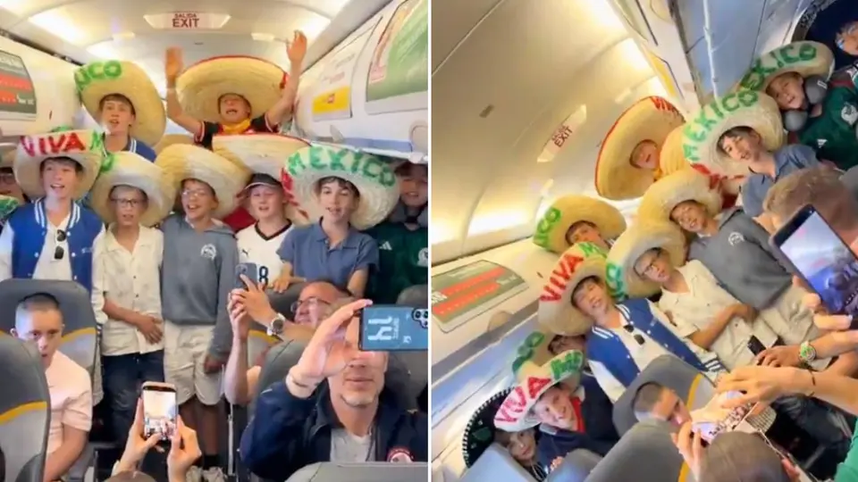 Niños austriacos emocionan al cantar “Cielito Lindo” en un avión rumbo a México; el video se vuelve viral