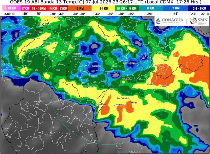 Canales de baja presión y la onda tropical número 16 favorecerán lluvias de diversa intensidad en gran parte del territorio nacional./ X: Conagua