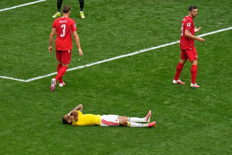 Luis Díaz en el partido de Octavos de Final de la Copa del Mundo ante Suiza | AP