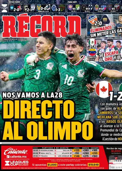 Portada RÉCORD 8 de Agosto de 2026