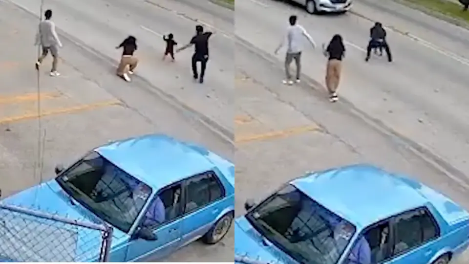 Luis no dudó en interponerse en el camino de los autos / Especial