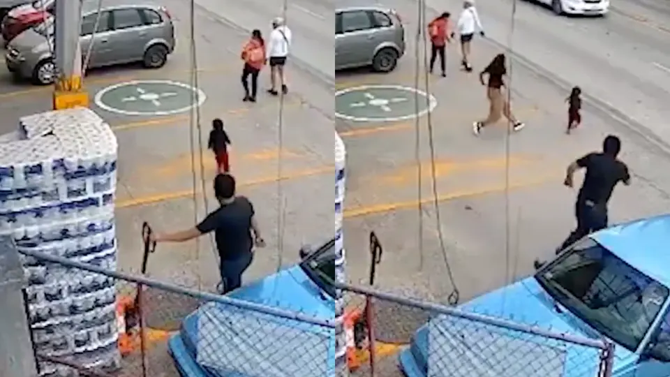 Luis Enrique Cruz explica cómo reaccionó instintivamente al ver a la pequeña correr hacia la peligrosa avenida en Puebla / Especial