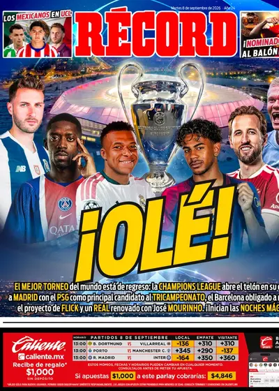 Portada RÉCORD 8 de septiembre de 2026