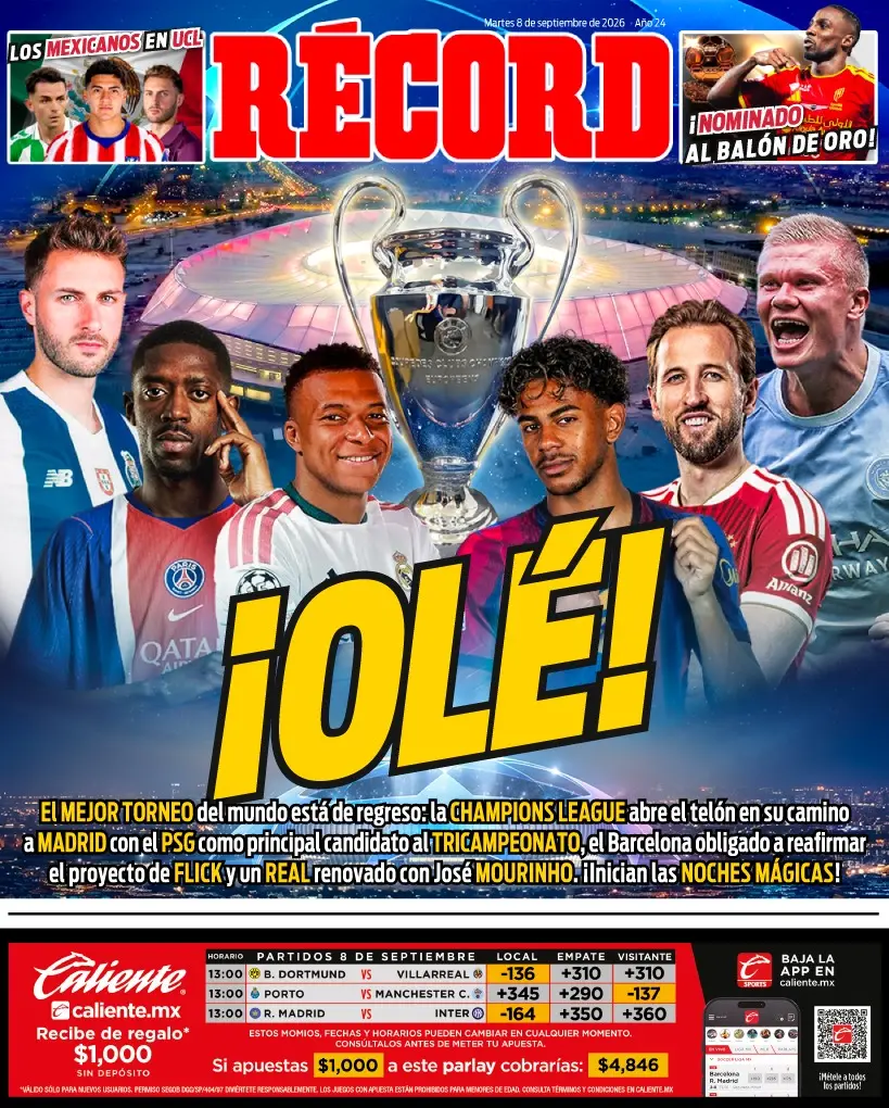 Portada RÉCORD 8 de septiembre de 2026