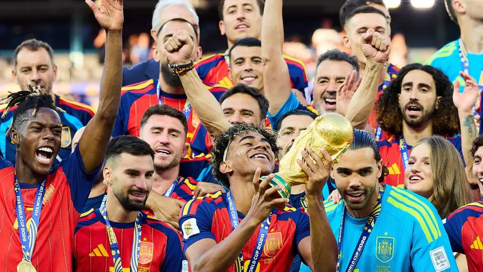 Lamine Yamal en celebración con España en el Mundial 2026 | MEXSPORT