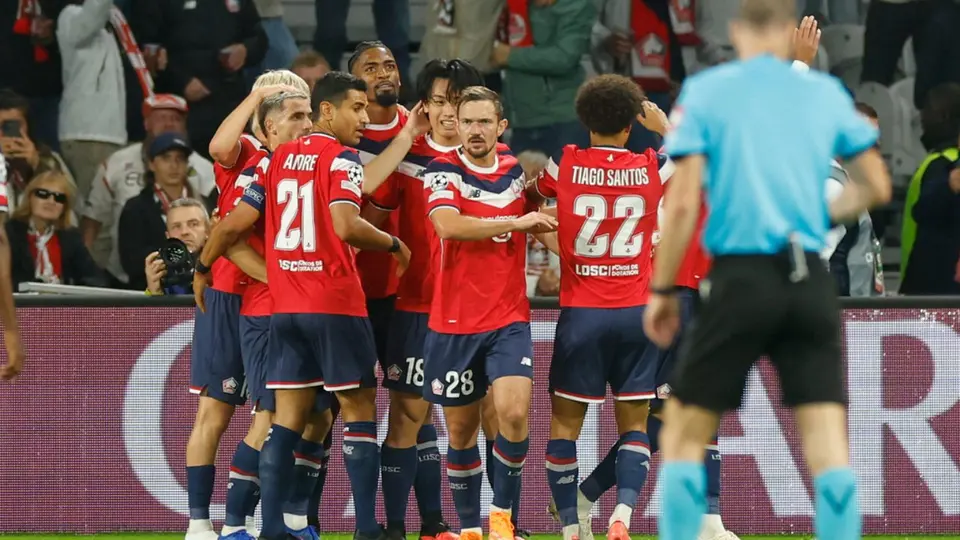 Jugadores de Lille en celebración en la Champions League | AP