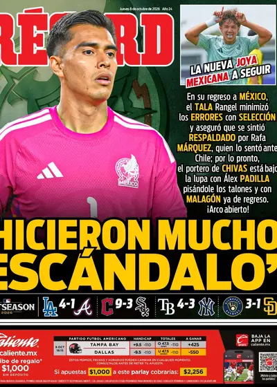 Portada RÉCORD 8 de octubre