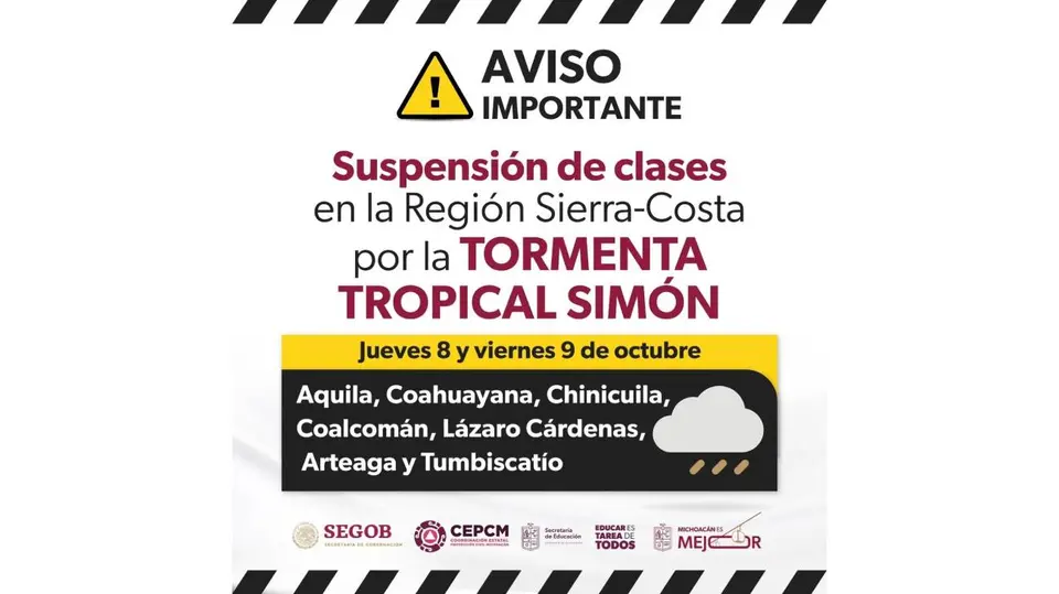 Las clases presenciales fueron suspendidas de manera preventiva en 180 municipios de Puebla y Michoacán para este viernes 9 de octubre./ RS