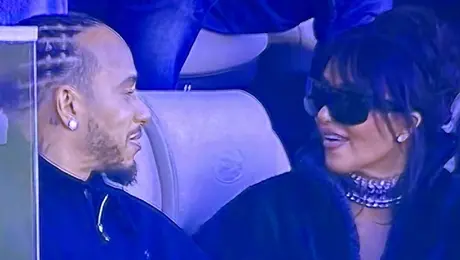 Lewis Hamilton 'confirmó' su relación tras aparecer con Kim Kardashian en el Super Bowl