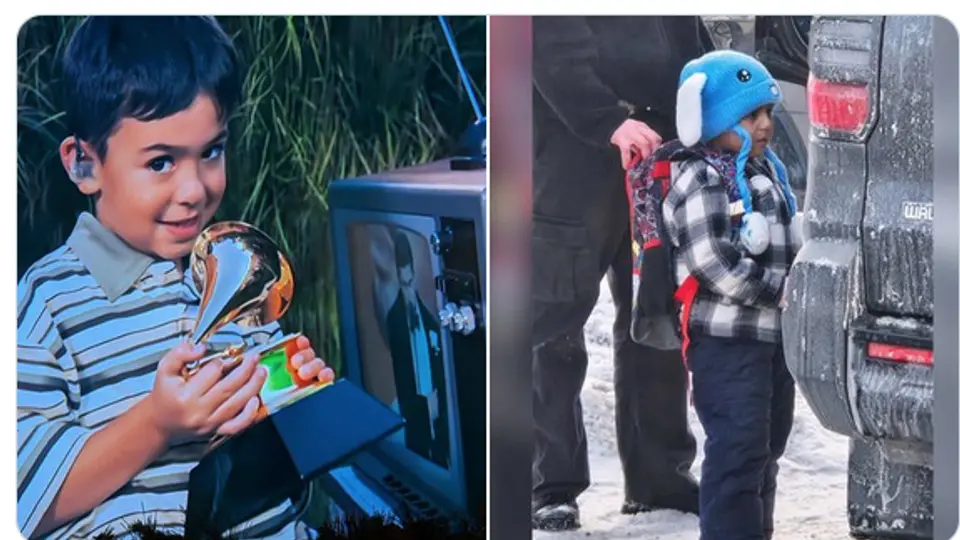 Al pequeño que le regalan el Grammy,  lo relacionan con Liam Conejo Ramos, el niño que fue arrestado por el ICE / Especial