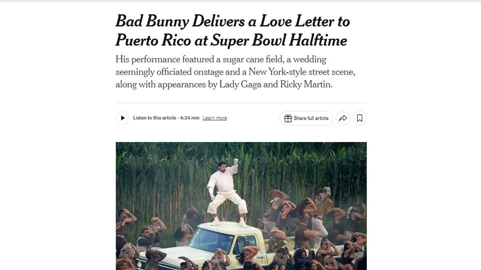 Noticia del New York Times | Captura de pantalla