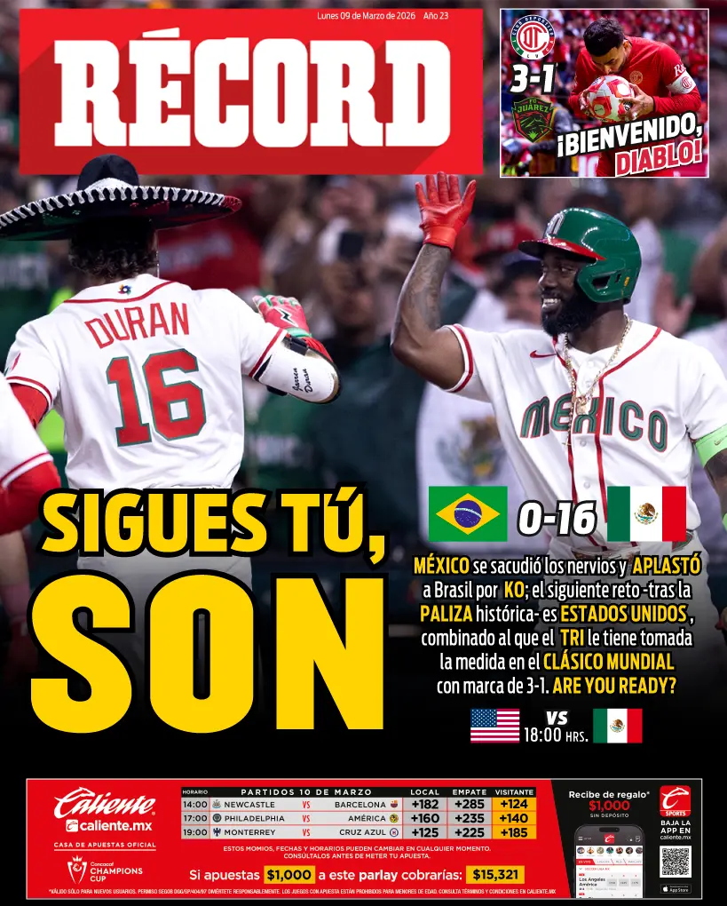 Portada RÉCORD 9 de marzo de 2026