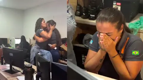 El momento en que las trabajadoras reciben la noticia se volvió viral en redes sociales. / RS