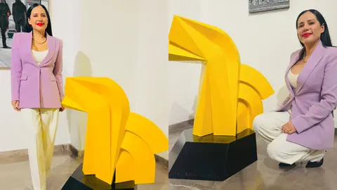 Sandra Cueva puso a la venta una réplica de 'El Caballito' que tiene en su galería de arte en la CDMX / FB: @SandraCuevasAlcaldesa