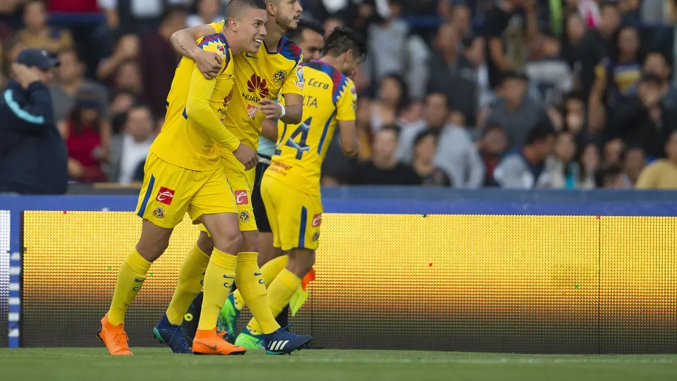 América festejando en CU durante una Liguilla | MEXSPORT