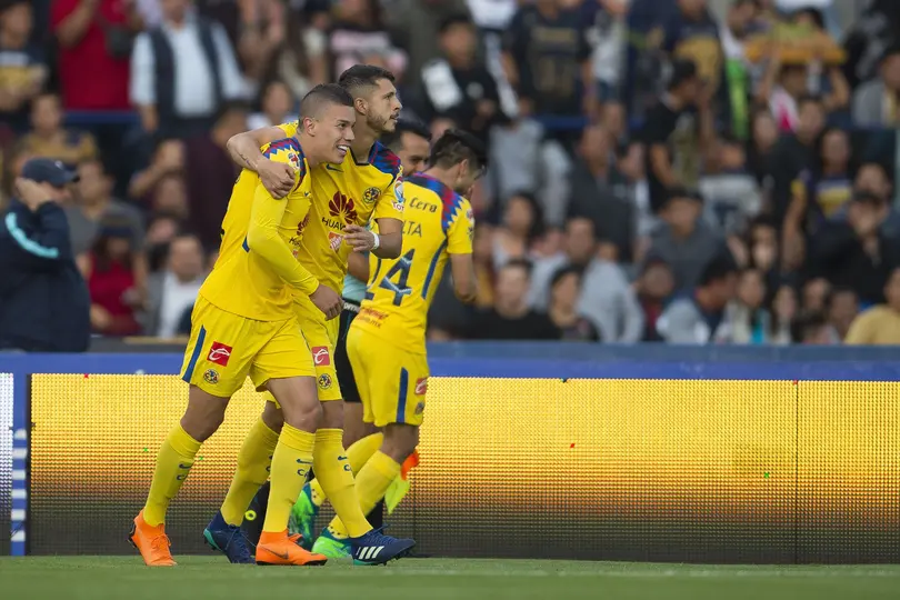América festejando en CU durante una Liguilla | MEXSPORT