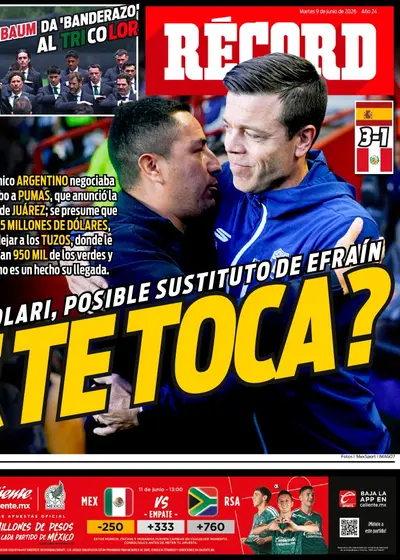 Portada RÉCORD 9 de junio de 2026