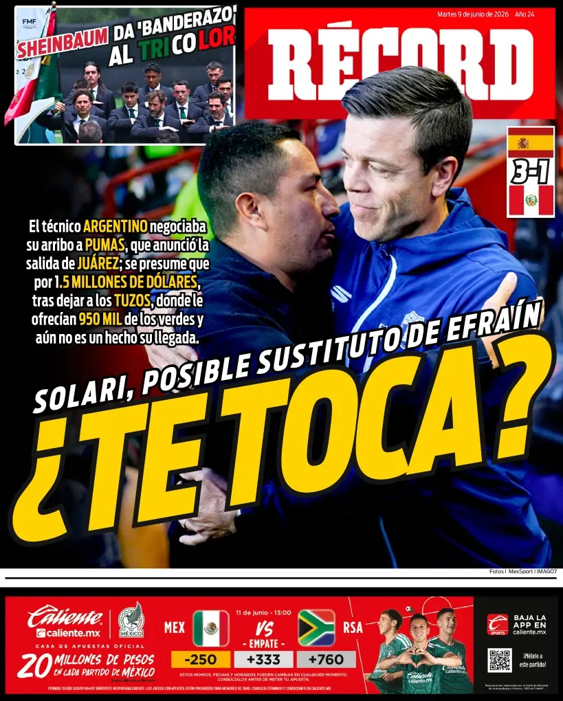 Portada RÉCORD 9 de junio de 2026
