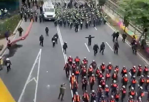 montó un operativo en Calzada de Tlalpan por movilización de la CNTE / Reporteedomex