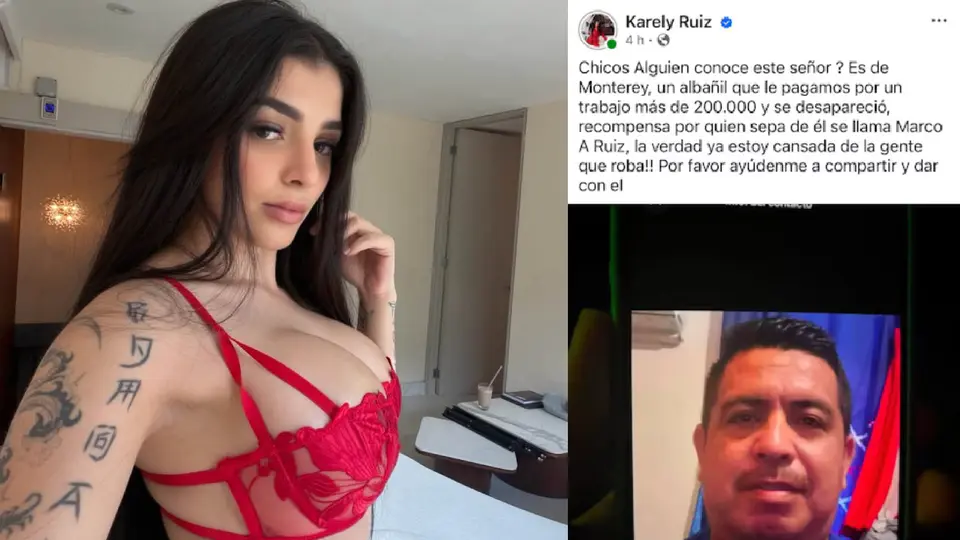 Karely Ruiz decidió exhibir al albañil que le robó 200 mil pesos / IG: @kareliruiz