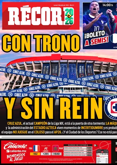 Portada RÉCORD 9 de Julio de 2026