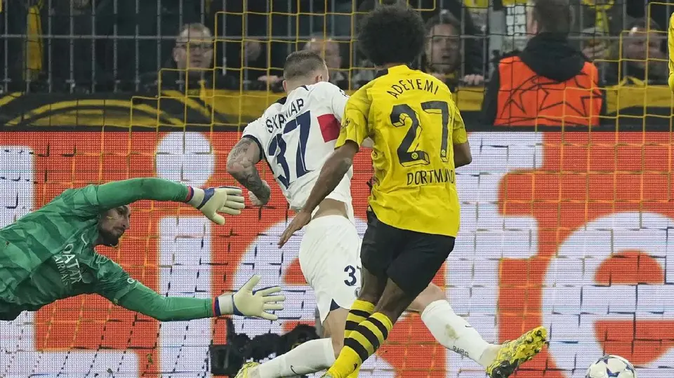 Karim Adeyemi, jugador del Borrussia Dortmund | AP