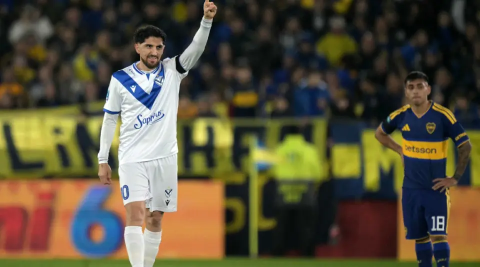 Diego Valdés en celebración con Vélez contra Boca Juniors | AFP