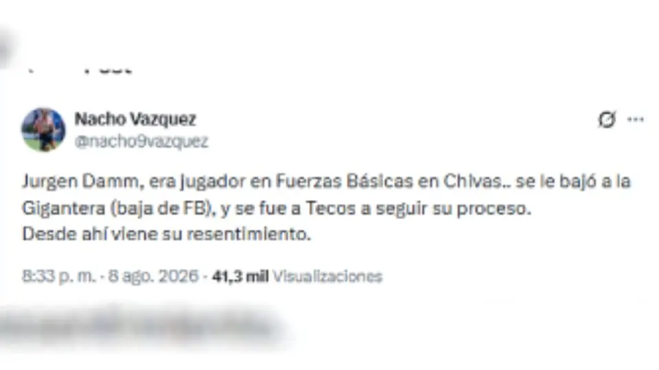 Así fue la crítica a Jürgen Damm | CAPTURA DE PANTALLA