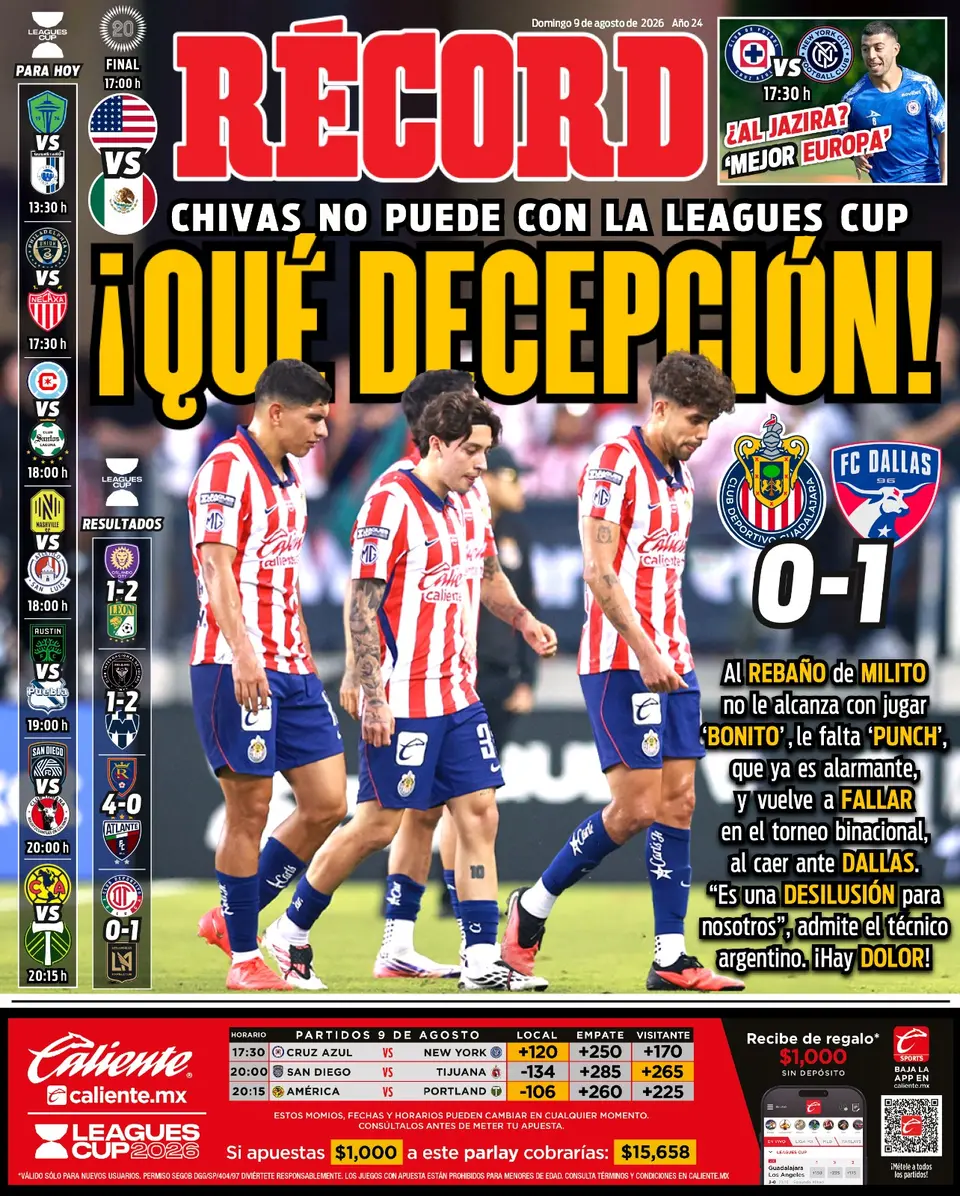 Portada RÉCORD 09 de agosto de 2026