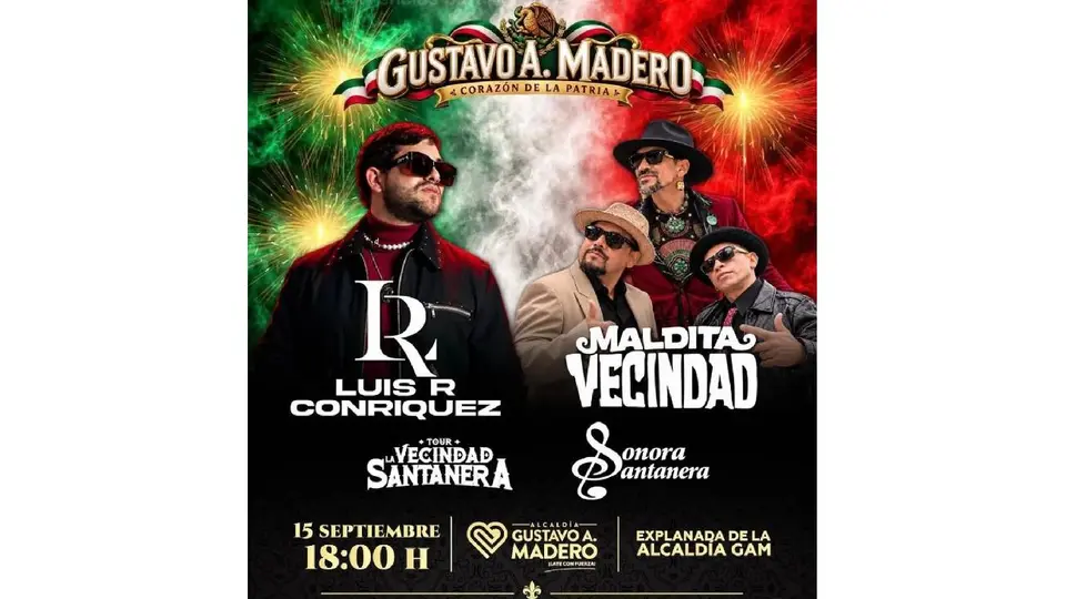 La GAM reunirá regional mexicano, rock, ska y música tropical durante su festejo patrio./ Alcaldía Gustavo A. Madero