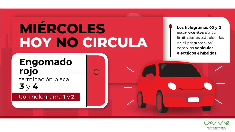 Los vehículos con engomado rojo, placas 3 y 4, y holograma 1 y 2, no circulan / Especial