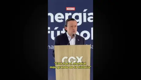 Mike Arriola, en la presentación de la alianza con la Fundación COX