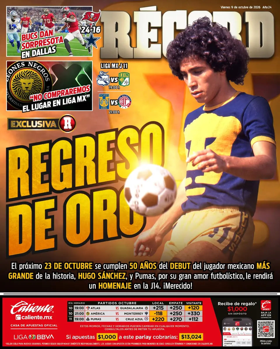 Portada RÉCORD 9 de Octubre de 2026