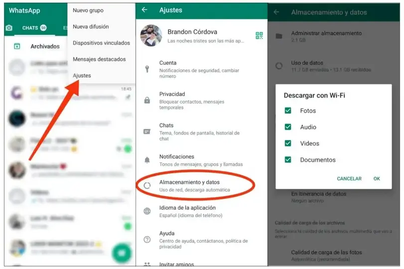 WhatsApp cuenta con herramientas para revisar los archivos que ocupan espacio en el celular./@brandonia