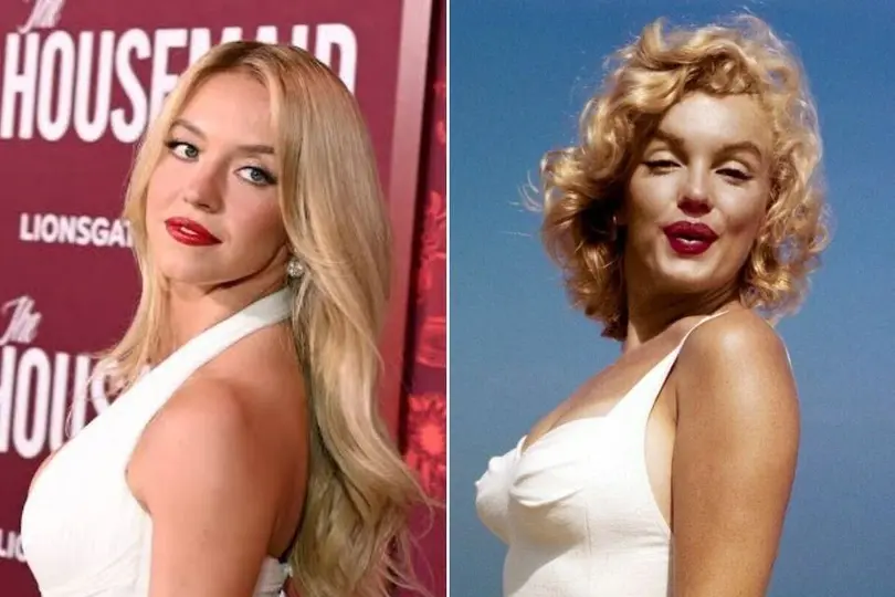 Sydney Sweeney ha sido comparada con Marilyn Monroe por su cabello rubio y sus elecciones de vestuario./especial
