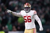 Keion White en celebración en el partido de la Ronda de Comodines de los San Francisco 49ers contra los Philadelphia Eagles | AFP