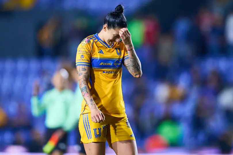Jennifer Hermoso en lamento en el partido de Tigres contra FC Juárez en la Liga MX Femenil | MEXSPORT